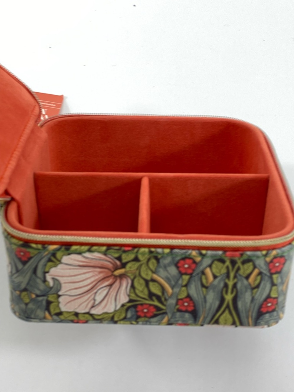 William Morris Women’s Pimpernel Jewelry Case Floral Green Pink Red Zipper NWT - Picture 11 of 16